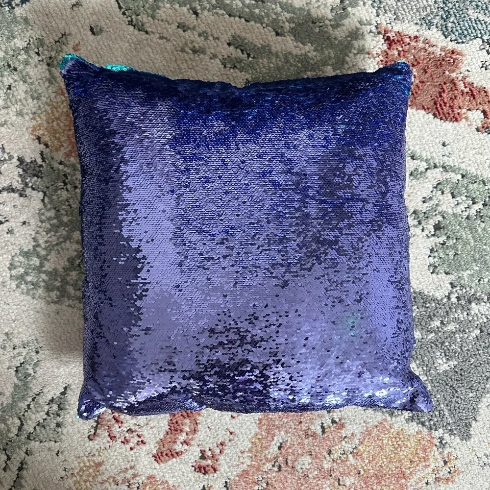 Pier 1 Imports Large Purple Sequin Sparkle Pillow EUC